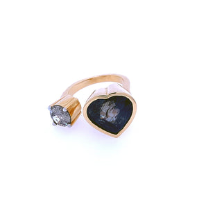 HEART SHAPE SAPPHIRE WITH DIAMOND RING